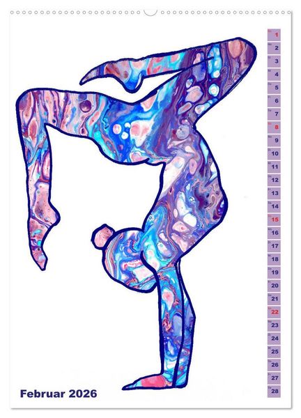 Produktbild: Pr&auml;chtiges Yoga Pouring - Yoga verschmilzt mit Kunst (hochwertiger Premium Wandkalender 2026 DIN A2 hoch), Kunstdruck in Hochglanz