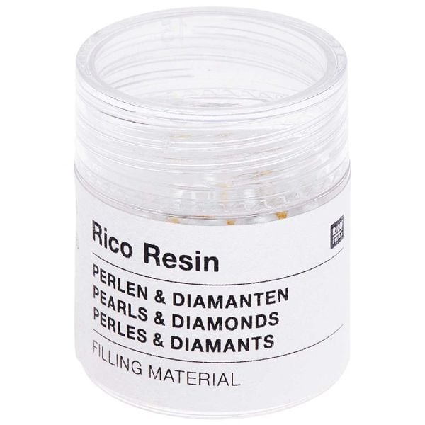 Produktbild: F&uuml;llmaterial Perlen, Diamanten und K&uuml;gelchen Mix, Gold, 13,5g