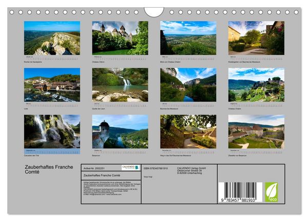Produktbild: Zauberhaftes Franche Comt&eacute; (Wandkalender 2026 DIN A4 quer), CALVENDO Monatskalender