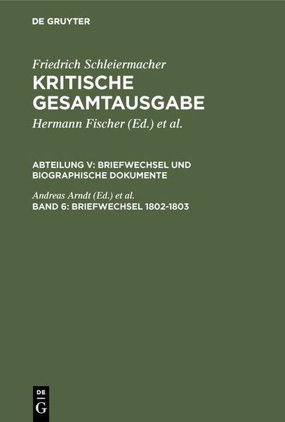 Produktbild: Briefwechsel 1802-1803