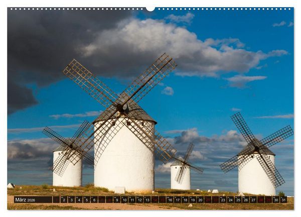 Produktbild: Windm&uuml;hlen in La Mancha (hochwertiger Premium Wandkalender 2026 DIN A2 quer), Kunstdruck in Hochglanz