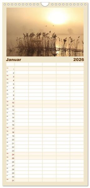 Produktbild: Familienplaner 2026 - Morgenstimmungen 2026 mit 5 Spalten (Wandkalender, 21 x 45 cm) CALVENDO