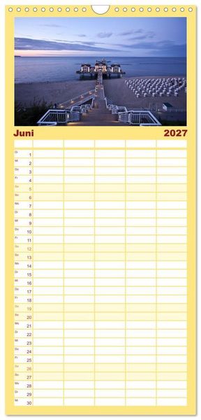 Produktbild: Familienplaner 2027 - R&uuml;gen und Hiddensee - Momente einer Reise mit 5 Spalten (Wandkalender, 21 x 45 cm) CALVENDO