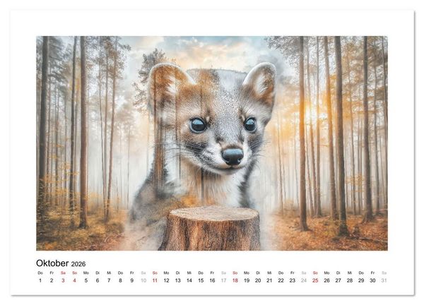 Produktbild: Tierisch wilde Waldbewohner (Wandkalender 2026 DIN A4 quer), CALVENDO Monatskalender