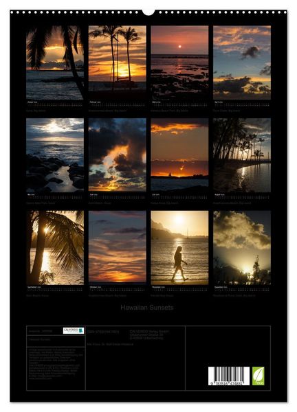 Produktbild: Hawaiian Sunsets (hochwertiger Premium Wandkalender 2026 DIN A2 hoch), Kunstdruck in Hochglanz