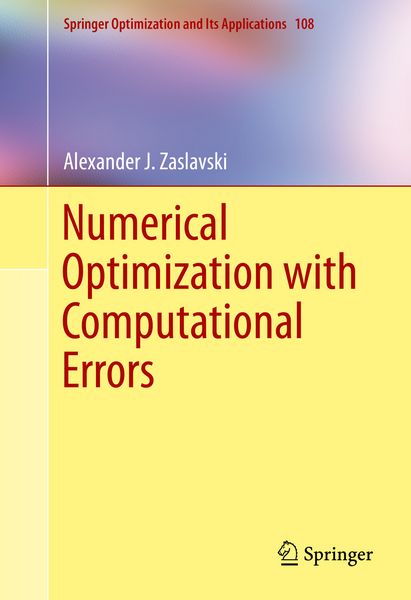Produktbild: Numerical Optimization with Computational Errors