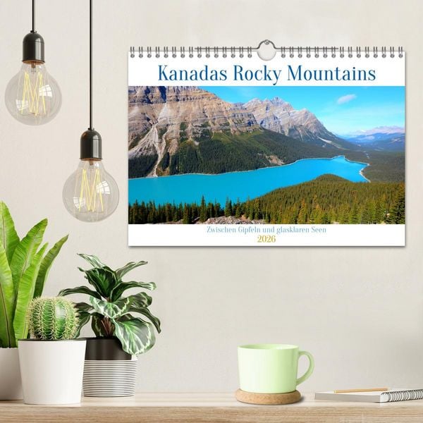 Produktbild: Kanadas Rocky Mountains: Zwischen Gipfeln & glasklaren Seen (Wandkalender 2026 DIN A4 quer), CALVENDO Monatskalender