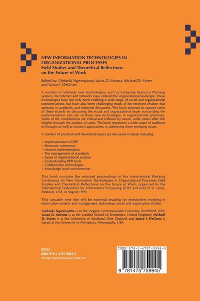 Produktbild: New Information Technologies in Organizational Processes