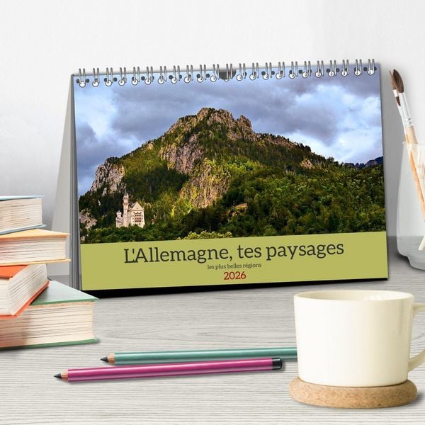 Produktbild: L'Allemagne, tes paysages (Calendrier de bureau 2026 DIN A5 vertical), CALVENDO calendrier mensuel