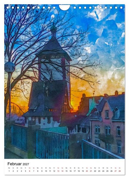 Produktbild: Mein buntes Freiburg (Wandkalender 2027 DIN A4 hoch), CALVENDO Monatskalender