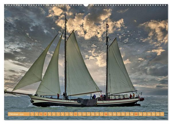 Produktbild: Segeln im Sonnenuntergang (Wandkalender 2026 DIN A2 quer), CALVENDO Monatskalender