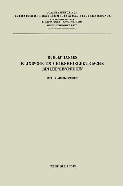 Produktbild: Klinische und hirnbioelektrische Epilepsiestudien