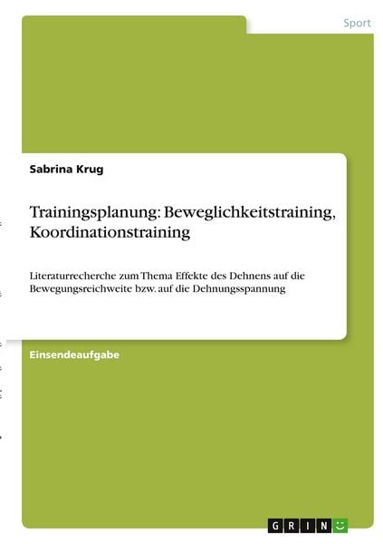Produktbild: Trainingsplanung: Beweglichkeitstraining, Koordinationstraining