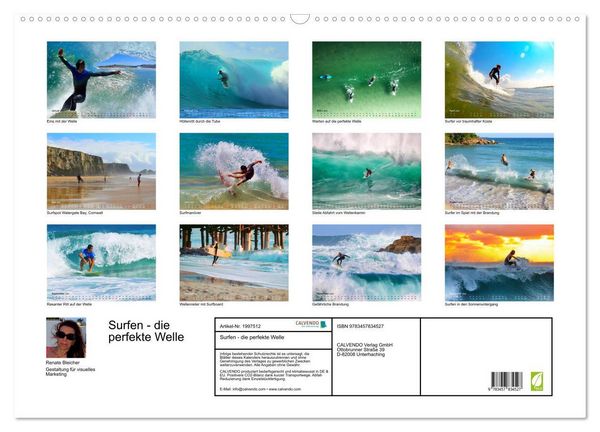 Produktbild: Surfen - die perfekte Welle (Wandkalender 2026 DIN A2 quer), CALVENDO Monatskalender