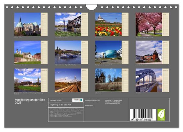 Produktbild: Magdeburg an der Elbe 2026 (Wandkalender 2026 DIN A4 quer), CALVENDO Monatskalender