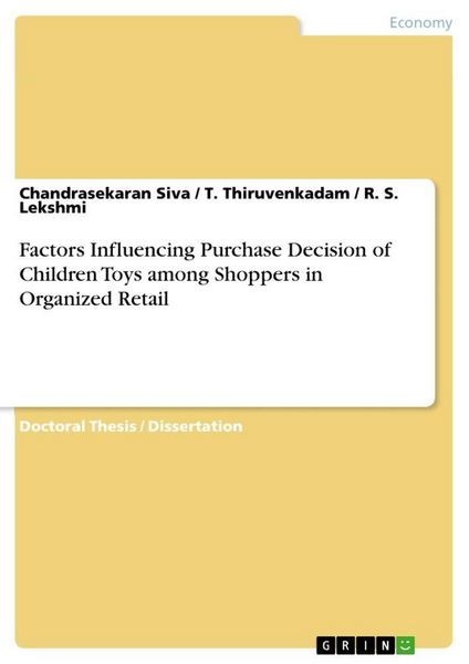Produktbild: Factors Influencing Purchase Decision of Children Toys among Shoppers in Organized Retail