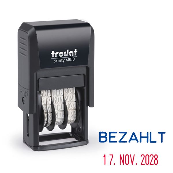 trodat Stempel printy 4850 BEZAHLT mit Datum schwarz