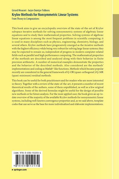 Produktbild: Krylov Methods for Nonsymmetric Linear Systems