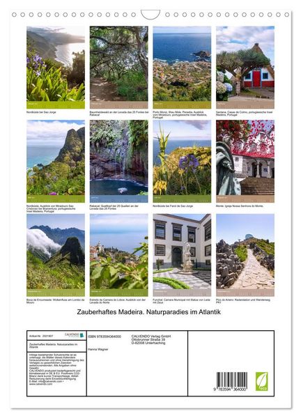 Produktbild: Zauberhaftes Madeira. Naturparadies im Atlantik (Wandkalender 2027 DIN A3 hoch), CALVENDO Monatskalender