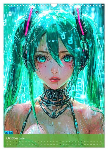 Produktbild: Manga-Comics. Cyberpunk Anime. Science Fiction Girls (Wandkalender 2026 DIN A3 hoch), CALVENDO Monatskalender