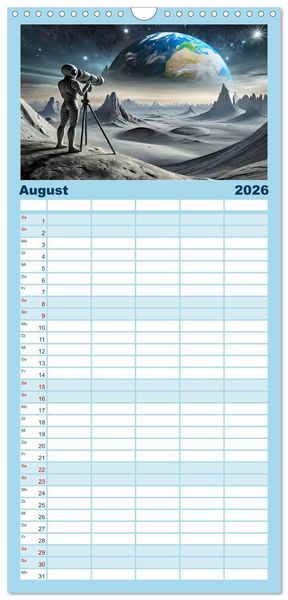 Produktbild: Familienplaner 2026 - Aliens auf Tour mit 5 Spalten (Wandkalender, 21 x 45 cm) CALVENDO