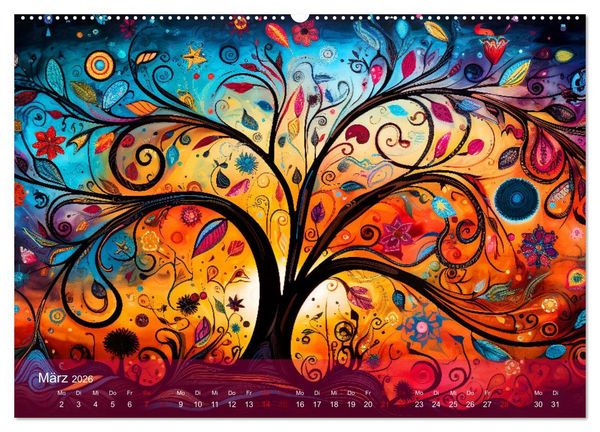 Produktbild: Vision&auml;re Leinwand: Kreative Symbole f&uuml;r Tr&auml;ume und Visionen (hochwertiger Premium Wandkalender 2026 DIN A2 quer), Kunstdruck in Hochglanz