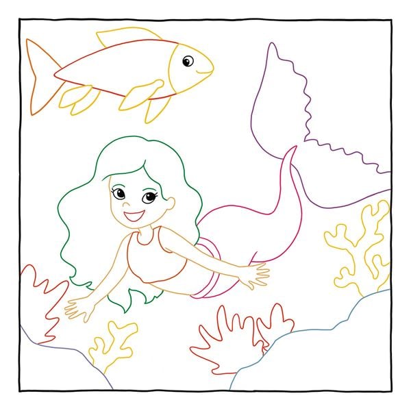 Produktbild: Glitzer Zauberpapier Malbuch Wundervolle Meerjungfrauen
