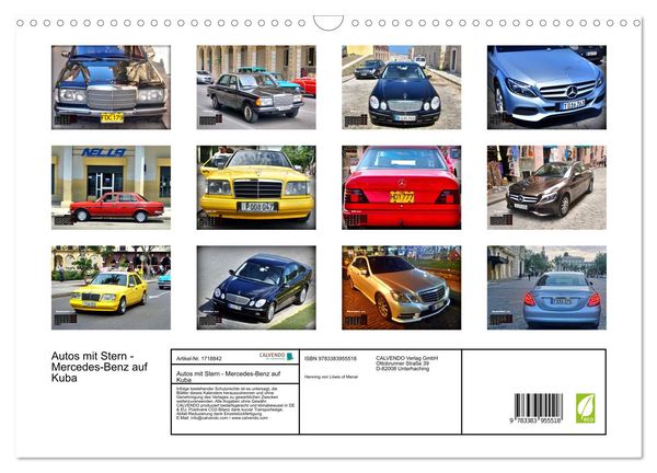Produktbild: Autos mit Stern - Mercedes-Benz auf Kuba (Wandkalender 2025 DIN A3 quer), CALVENDO Monatskalender