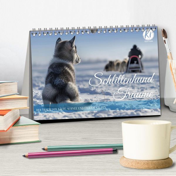 Produktbild: Schlittenhund Tr&auml;ume (Tischkalender 2026 DIN A5 quer), CALVENDO Monatskalender