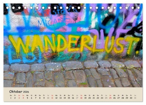 Produktbild: PRAG&hellip; wo der Frieden seine Mauer hat (Tischkalender 2026 DIN A5 quer), CALVENDO Monatskalender