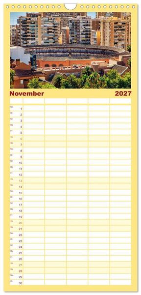 Produktbild: Familienplaner 2027 - Malaga Highlights der Stadt an der Costa del Sol mit 5 Spalten (Wandkalender, 21 x 45 cm) CALVENDO