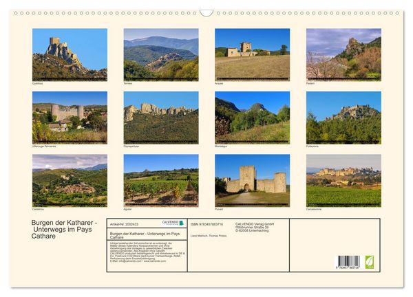 Produktbild: Burgen der Katharer - Unterwegs im Pays Cathare (Wandkalender 2026 DIN A2 quer), CALVENDO Monatskalender