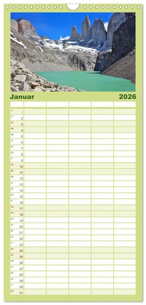 Produktbild: Familienplaner 2026 - S&uuml;damerika - Vom Reich der Inka bis nach Patagonien mit 5 Spalten (Wandkalender, 21 x 45 cm) CALVENDO