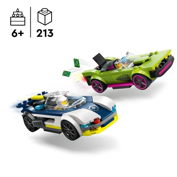 Produktbild: LEGO City 60415 Verfolgungsjagd mit Polizeiauto und Muscle Car, Auto-Spielzeug