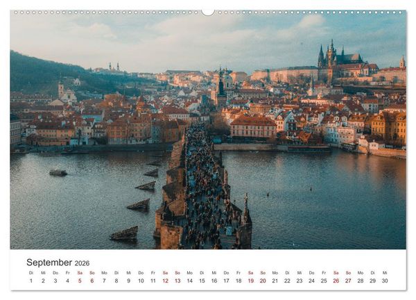 Produktbild: Prag - Die wundersch&ouml;ne Hauptstadt von Tschechien. (hochwertiger Premium Wandkalender 2026 DIN A2 quer), Kunstdruck in Hochglanz