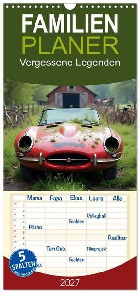 Produktbild: Familienplaner 2027 - Vergessene Legenden mit 5 Spalten (Wandkalender, 21 x 45 cm) CALVENDO