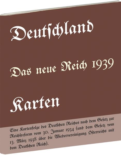 Produktbild: Historische Karten: DEUTSCHLAND - Das neue Reich 1939