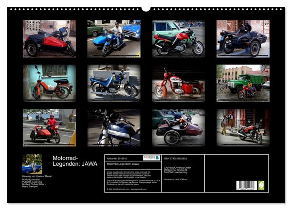 Produktbild: Motorrad-Legenden: JAWA (Wandkalender 2026 DIN A2 quer), CALVENDO Monatskalender