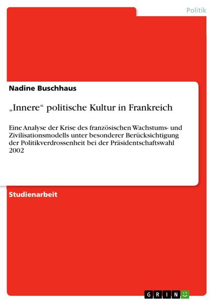 Produktbild: "Innere" politische Kultur in Frankreich