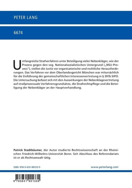 Produktbild: Die Gruppenvertretung der Nebenklage im Strafprozess