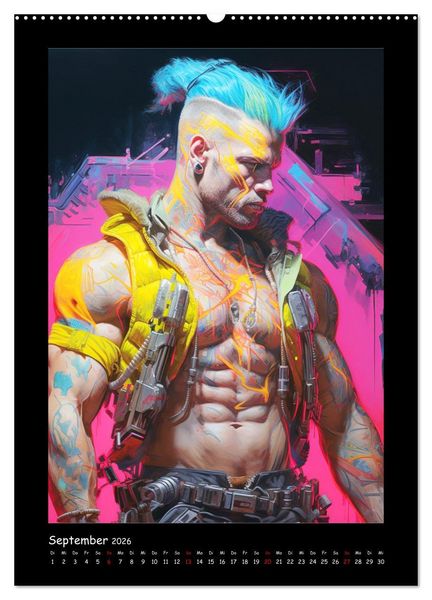 Produktbild: Cyberpunk Heroes. Futuristische Fusion von Technik und Kunst (hochwertiger Premium Wandkalender 2026 DIN A2 hoch), Kunstdruck in Hochglanz