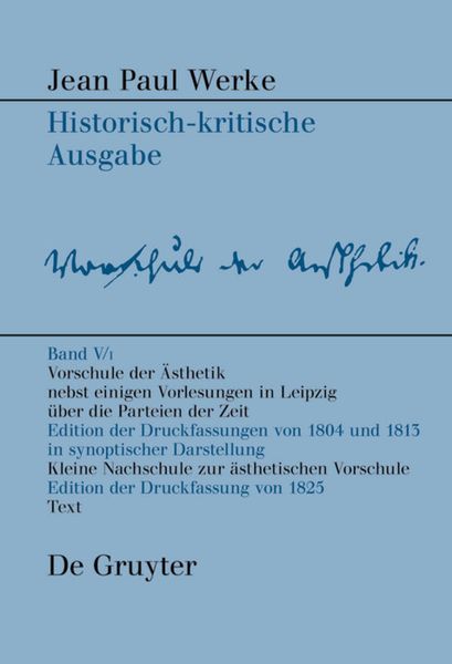 Produktbild: Vorschule der Aesthetik