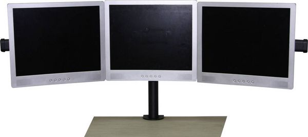 Produktbild: SpeaKa Professional SP-1664324 Monitor-Tischhalterung 3 Display(s) 33,0 cm (13") - 61 cm (24") Schwarz H&ouml;henverstellbar, Schwenkbar, Rotierbar