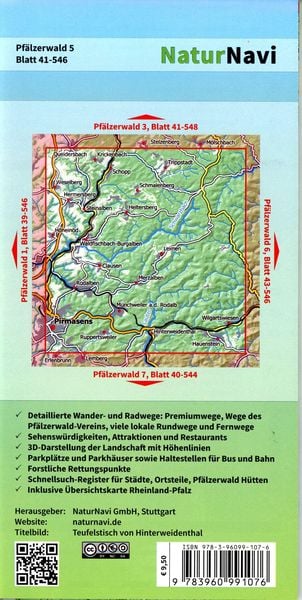 Produktbild: Pf&auml;lzerwald 5. Blatt 41-546, 1 : 25 000