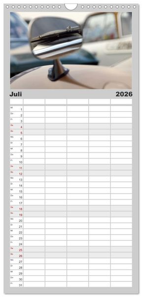 Produktbild: Familienplaner 2026 - Eine Legende lebt. Der Karmann-Ghia mit 5 Spalten (Wandkalender, 21 x 45 cm) CALVENDO