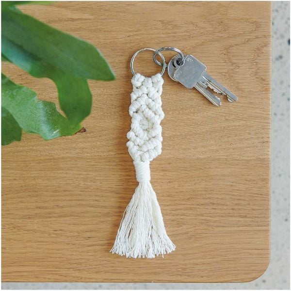 Produktbild: Makramee Set, Schl&uuml;sselanh&auml;nger, 3 Stk &agrave; ca. 3x 15cm