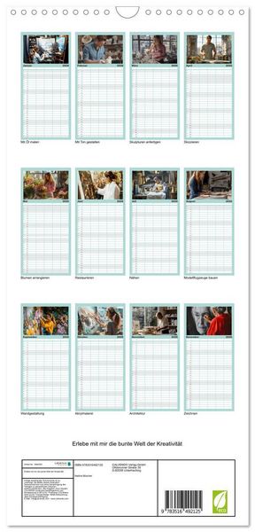 Produktbild: Familienplaner 2026 - Erlebe mit mir die bunte Welt der Kreativit&auml;t mit 5 Spalten (Wandkalender, 21 x 45 cm) CALVENDO