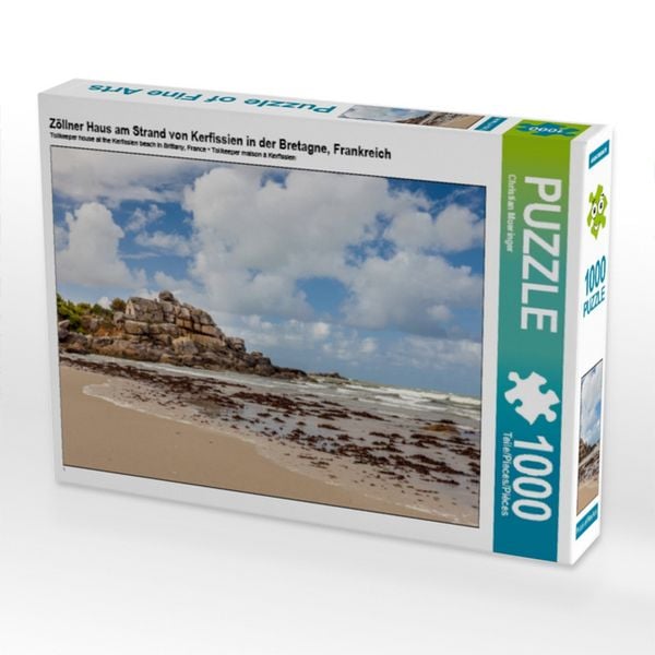 CALVENDO Puzzle Zöllner Haus am Strand von Kerfissien in der Bretagne, Frankreich | 1000 Teile Lege-Größe 64x48cm Foto-Puzzle für glückliche Stunden