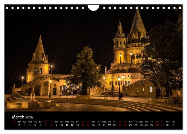 Produktbild: Danube River Nightlights (Wall Calendar 2026 DIN A4 landscape), CALVENDO 12 Month Wall Calendar