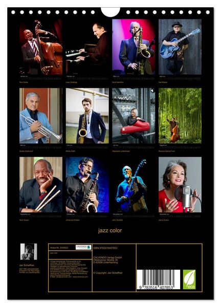 Produktbild: jazz color (Wandkalender 2026 DIN A4 hoch), CALVENDO Monatskalender